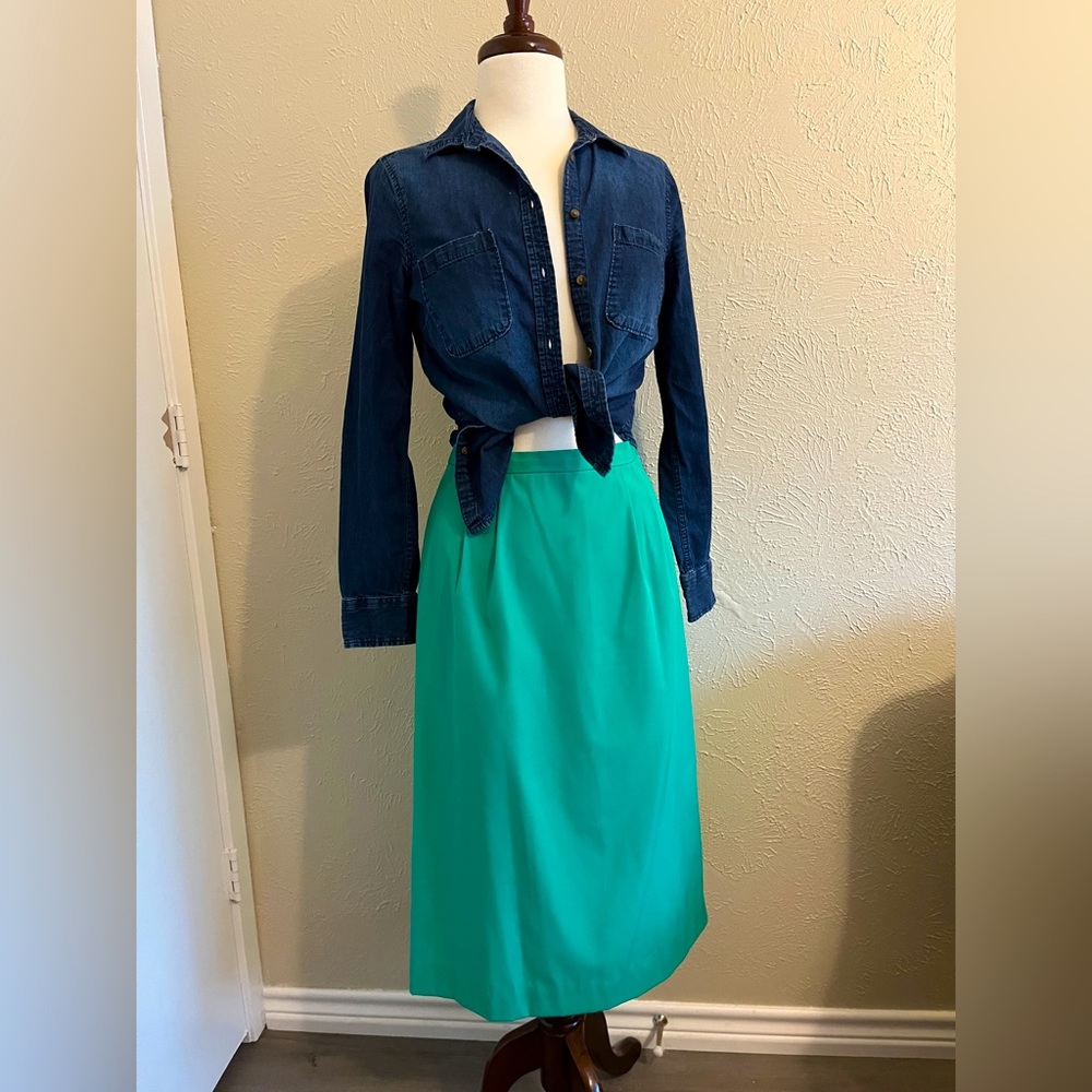 VINTAGE Green Pencil Skirt